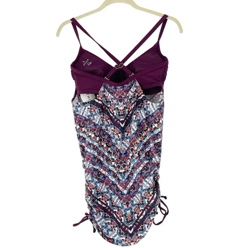 Athleta‎ Marrakesh Side Scrunch Tankini 32D/DD Quick Dry Lycra UPF 50+ Swim Top